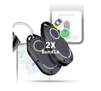 Rolling Square AirNotch Pro Dual - Apple and Android Tracker Tag Keychain, Compatible with Apple iOS Find My and Google Android Find Hub, Key Finder with Replaceable Batteries Loud 360° Sound, Gray 2x