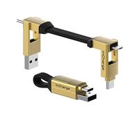 Rolling Square inCharge 6 - USB C Charger Cable, Lightning Cable for Smartphone, Universal Cable Charger 6 in 1, USB Plug, Gold, 15W