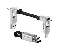 Rolling Square inCharge 6 - USB C Charger Cable, Lightning Cable for Smartphone, Universal Cable Charger 6 in 1, USB Plug, Silver, 15W