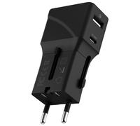 Rolling Square Pocket Travel Adapter - Black | ✅ 5 years warranty