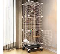 Rolling Stand Bird Cage with Removable Tray - Easy to Clean DIY Pet Enclosure for Small to Medium Birds