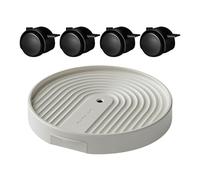 Rolling Stand with Wheels - Size 38 x 38 cm, Large Round PP Plastic Material, Drainage Pot Trolley | Mobile Planter Stand, Saucer for Apartment, Balcony