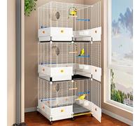 Rolling Standing Triple Large Bird Cage, Pet Budgie Cage, Large Bird Cage for Cockatiels Sun Parakeets Budgie Finch Lovebird Canary