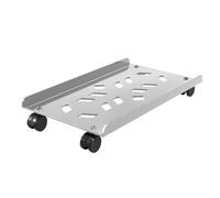 Rolling Steel CPU Stand with Locking Wheels, Ventilated Floor PC Tower Cart for Home Office, Mobile Computer Holder Under Desk, White CPU Support