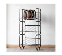 Rolling Steering Wheel Cover Wheel Storage Cart, Scratch-Rubber Slots, Portable Tool Rack On Wheels For Auto Body Shops, Garages & Showrooms(64.5x42.5x148 cm)