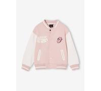 Rolling Stones bomber jacket for girls pale pink