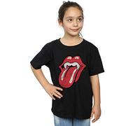 Rolling Stones Girls Vampire Tongue T-Shirt Black 9-11 Years