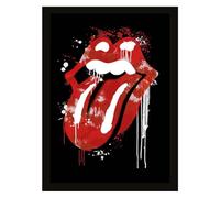 Rolling Stones Graffiti Lips Framed 30 x 40cm Print, MDF, Multi-Colour, 42 x 32 x 2.4 cm