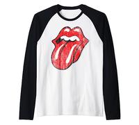 Rolling Stones Official Distressed Tongue Raglan Baseball Tee
