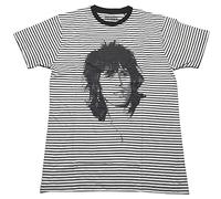 Rolling Stones T Shirt Keith Striped Official Unisex Black & White, S