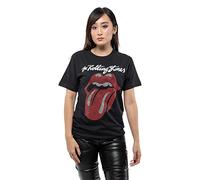Rolling Stones The T Shirt Diamante Logo and Tongue Official Unisex Black XL