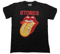 Rolling Stones The T Shirt Diamante Tongue Band Logo Official Unisex Black M