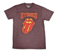 Rolling Stones The T Shirt Gothic Text Band Logo Official Unisex Brown L
