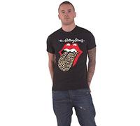 Rolling Stones The T Shirt Leopard Print Tongue Band Logo Official Mens Black L