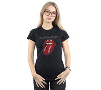 The Rolling Stones Women's Plastered Tongue Short Sleeve T-Shirt, Black, Size 8 (Manufacturer Size:Small)