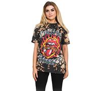Rolling Stones The T Shirt Tattoo Flames Logo Official Dip Dye Grey Unisex M