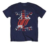 Rolling Stones - the - T-Shirt # Xxl Blue Unisex # British Flag Tongue