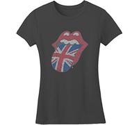 The Rolling Stones T Shirt Diamante Union Jack Tongue Official Womens Skinny Fit