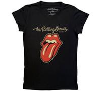 The Rolling Stones Women's Plastered Tongue Regular Fit Crew Neck Short Sleeve T - Shirt, Black (Black Black), 16 (Manufacturer Size:XX-Large)