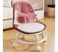 Rolling Stool, Acrylic Plastic 360° Rotating Seat with Wheels for Home, Garden, Office, Massage, Garage, Shop, and Fitness
