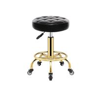Rolling Stool Hairdressing Stool Vintage Barbershop Barber Chair Salon Furniture Beauty Stools Professional Rotating Rolling Chairs(Black 1)