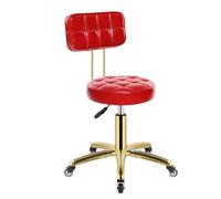 Rolling Stool Hairdressing Stool Vintage Barbershop Barber Chair Salon Furniture Beauty Stools Professional Rotating Rolling Chairs(Red 2)