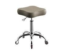 Rolling Stool Height Adjustable Swivel Stool with Wheels PU Leather Rolling for Home Kitchen Salon Nail Studio(Beige (silent wheel))