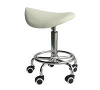 Rolling Stool Pet Grooming Chair Rotating Lift Barber Shop Saddle Stool Trimming Hair Household(White)