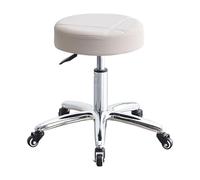 Rolling Stool PU Leather Salon Chair Height Adjustable Office Chair with Wheels for Shop Stool Swivel Drafting Work SPA,Gray Bearing Wheel