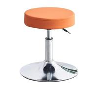 Rolling Stool PU Leather Salon Chair Height Adjustable Office Chair with Wheels for Shop Stool Swivel Drafting Work SPA,Yellow Steel Disc