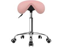 Rolling Stool Rolling Saddle Stool PU Leather Swivel Adjustable with Wheels Salon Chair