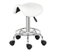 Rolling Stool Rolling Stool Foot Saddle Cosmetology Shop Technician Spinning Lift Dental Manicurist Swivel Chair(White)