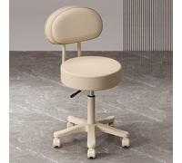 Rolling Stool with Back Support - Adjustable Counter Height Barber Stool, 360 Swivel, Rolling with Wheels, Height Adjustable 17-21 inches for Salon or Kitchen Use