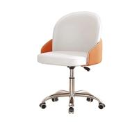 Rolling Stool with Back Support Tall 360 Swivel Desk Stool with Wheels Ergonomic Adjustable Height Tattoo Chair for Home Beauty Salon Tattoo(White)