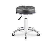 Rolling Stool with Wheels Adjustable Height 44-56cm Office Stool Faux Leather, Modern Swivel Stool for Shop Guitar Lab Tattoo Workbench Medical(Gray)