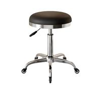 Rolling Stools with Wheels Adjustable Height 45-56cm Heavy Duty 150kg Office Stools for Tatoo Lab Massage Salon Spa Nail Teach, 360 Swivel, Thick Seat Padding(Black)
