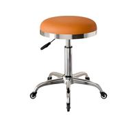 Rolling Stools with Wheels Adjustable Height 45-56cm Heavy Duty 150kg Office Stools for Tatoo Lab Massage Salon Spa Nail Teach, 360 Swivel, Thick Seat Padding(Orange)