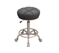 Rolling Stools with Wheels Adjustable Height 45-56cm Removable Seat Cushion PU Leahter Comfortable Swivel Stool for Tattoo Lab Massage Salon Spa Drafting(Gray)
