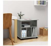 Rolling Storage Cabinet Grey Sonoma 60x45x60cm Engineered Wood 4 Shelves Mobile