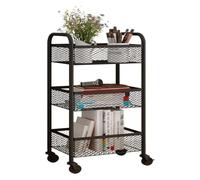 Rolling Storage Cart - 3 Tier Utility Trolley, Mobile Shelving Unit, Kitchen Storage Solution, Multi-Purpose Slide-Out Cart for Bathroom and Kitchen