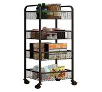 Rolling Storage Cart - 3 Tier Utility Trolley, Mobile Shelving Unit, Kitchen Storage Solution, Multi-Purpose Slide-Out Cart for Bathroom and Kitchen