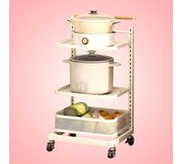 Rolling Storage Cart Kitchen nizer with Wheels 3-Tier Shelving Unit Pantry Rack for Pots & Pans Fruit & Vegetable Basket White - 3 Boards & 1 Basket