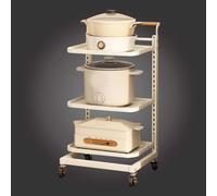 Rolling Storage Cart with Wheels Kitchen nizer Shelf Space-Saving Utility Rack Pot Lid Holder Garage Storage Solution White - 3x3 Boards