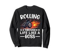 Rolling Through Life Like a Boss Wheelchair Disability Pride Sweatshirt