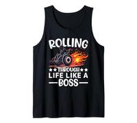 Rolling Through Life Like a Boss Wheelchair Disability Pride Tank Top