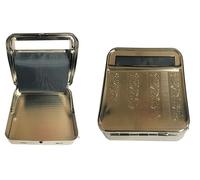 Rolling Tin, Set of 2, Cigarette Machine, Baccy Portable Metal Box, Rolling Tobacco, Smoking Roller and Storage Case (SILVER)