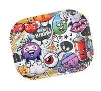 Rolling Tobacco Tray Metal Rolling Holding Smoking Accessories Funny Smoker Rolling Papers Tray 18 cm x 14 cm, Metal Smoking Set Gift for Christmas father's day (Design 1)