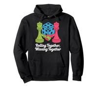 Rolling Together Winning Together Chess Dice Design Pullover Hoodie