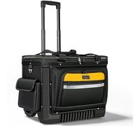 Rolling Tool Bag With Wheels 22 Inch（56cm）, Heavy Duty Tool Trolley with Telescopic Handle, Small Tool Bag, Wide Mouth Storage Organiser for Construction Electrician Mechanic