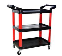 Rolling Tool Cart, 3 Shelf Utility Service Trolley for Car Wash and Detailing, Multipurpose Workbench, Durable Mobile Organizer for Mechanics